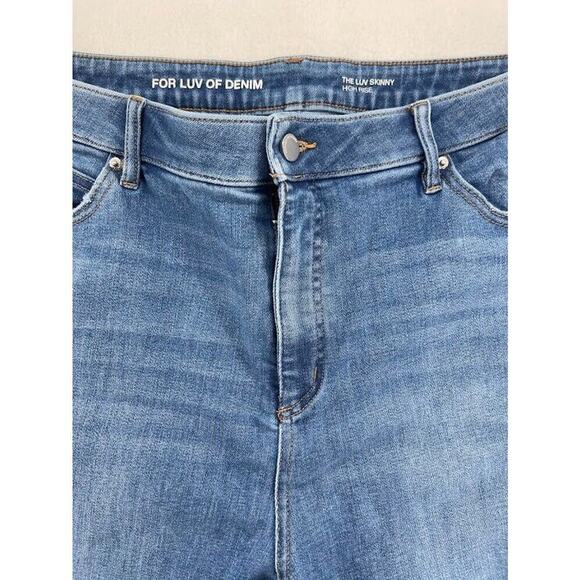 For Luv of Denim Womens Plus Size 20 Jeans Skinny High Rise Distressed - Picture 5 of 8